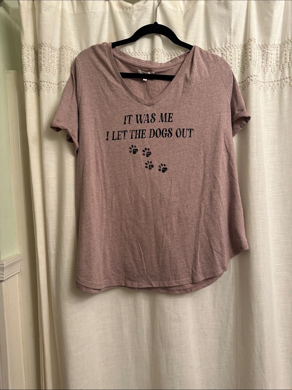 Maurices Mauve Pet Graphic Tee with Paw Print